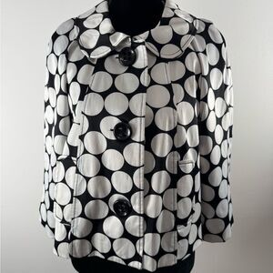 Vertigo Paris Black and White Geometric Cape blazer women’s medium